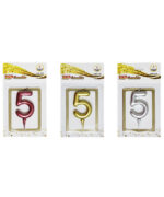 شمع متالیک عدد 5